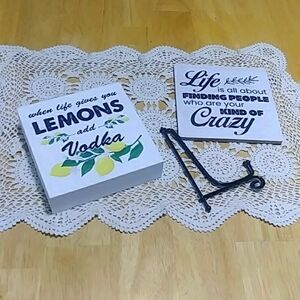 Life humor Art Decor, free standing wood. Lightweight, new